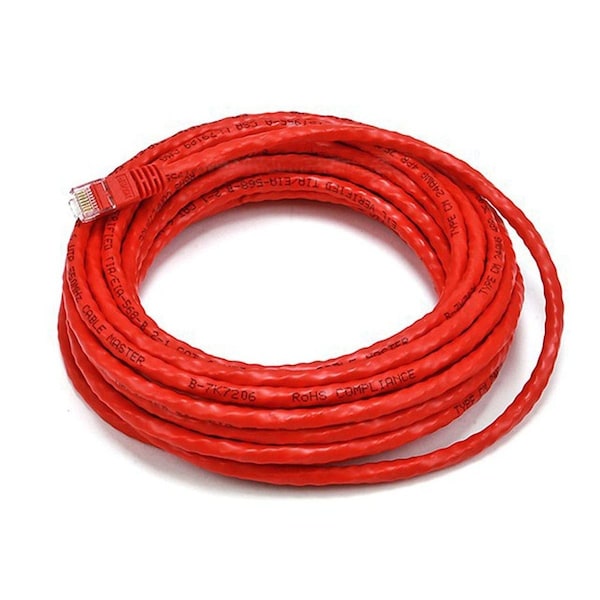 Monoprice Cat6 Bare Copper, 25 ft., Red Crossover 2385 | Zoro